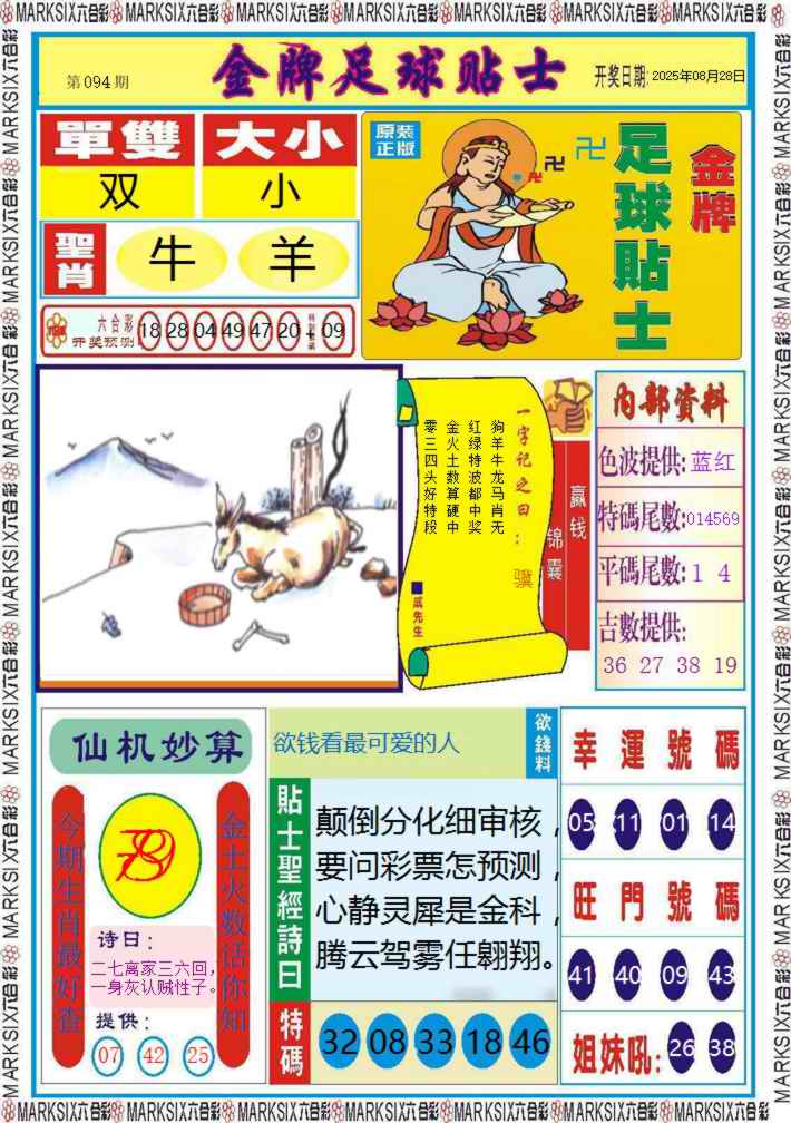 六合彩094期金牌足球贴士记录