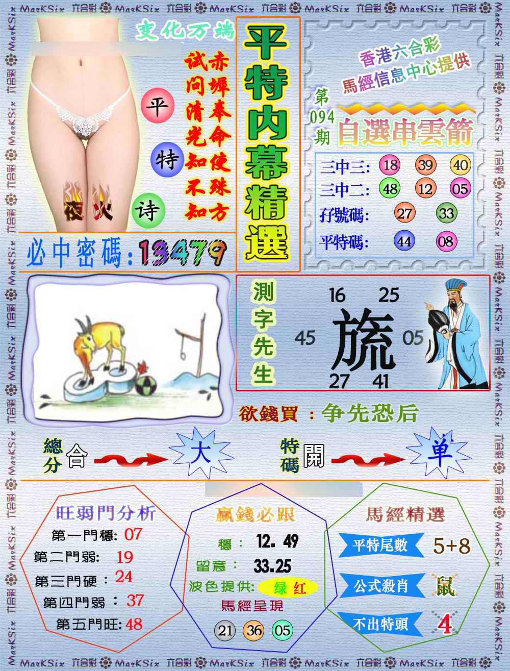 六合彩094期平特内幕精选（荐）