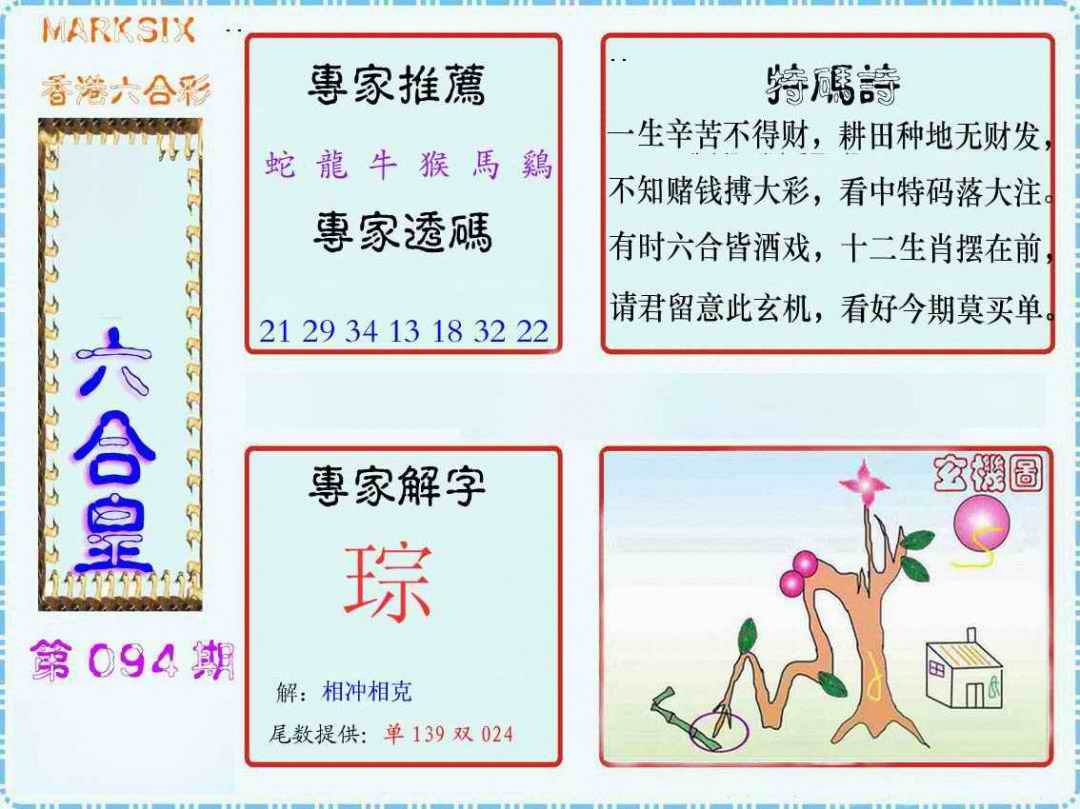 六合彩094期马经六合皇(新图)
