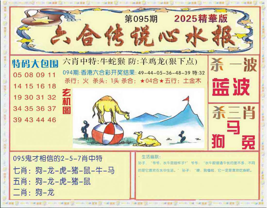 六合彩095期六合传说(心水版)