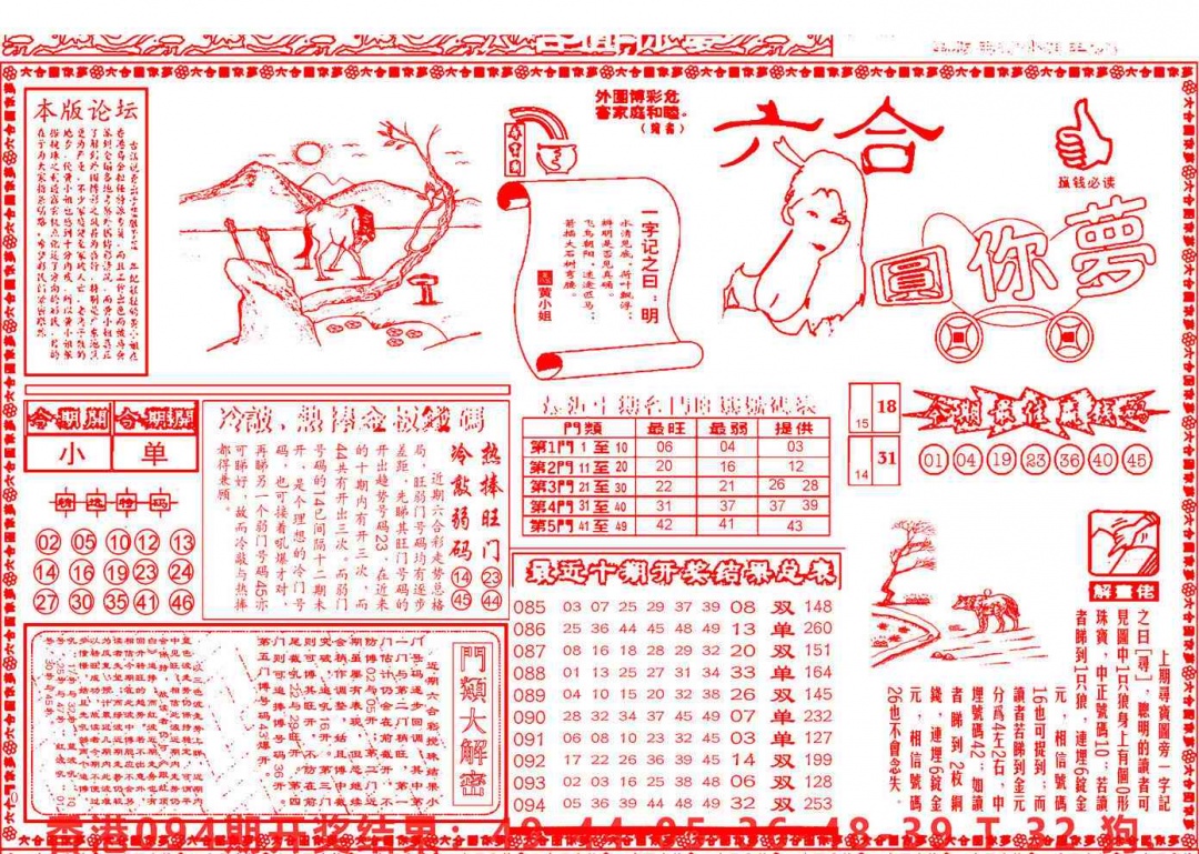 六合彩095期六合圆你梦A