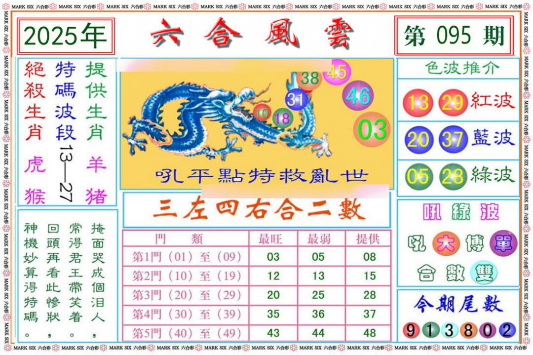六合彩095期六合风云