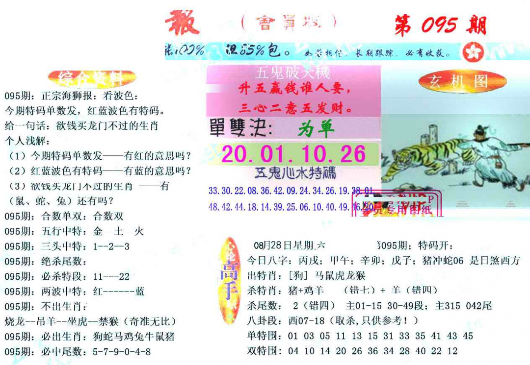 六合彩095期新五鬼玄机
