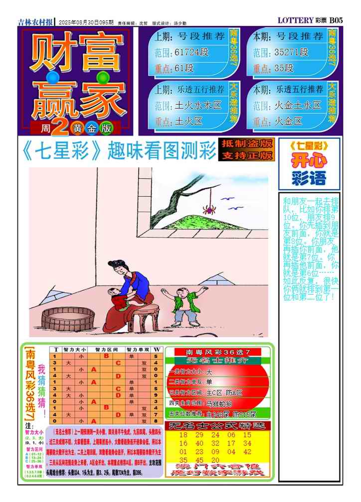 六合彩095期七星彩图(高清)A