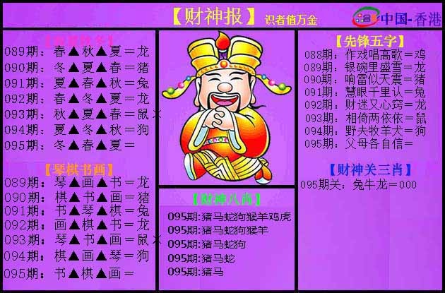 六合彩095期紫财神