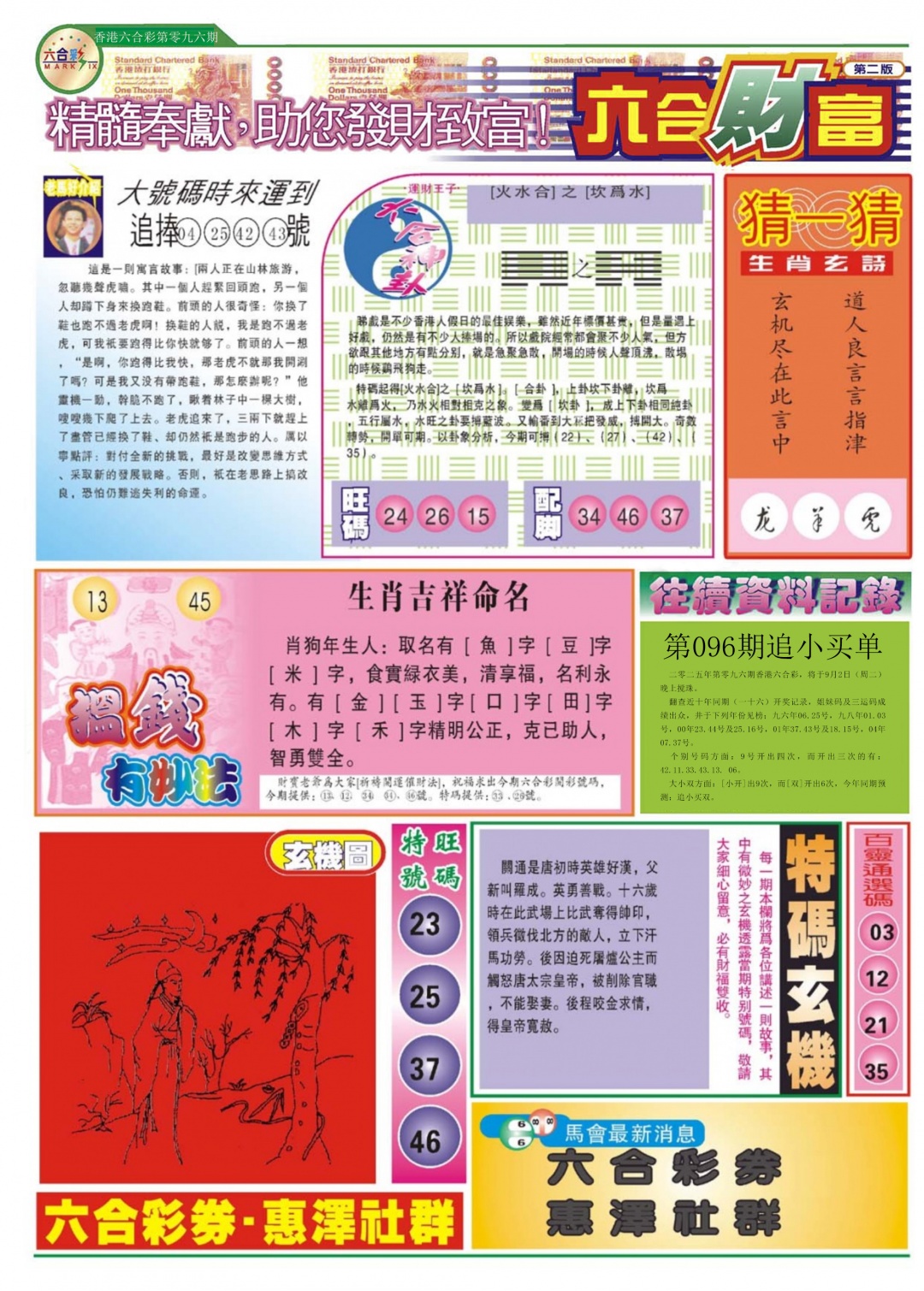 六合彩096期六合财富B