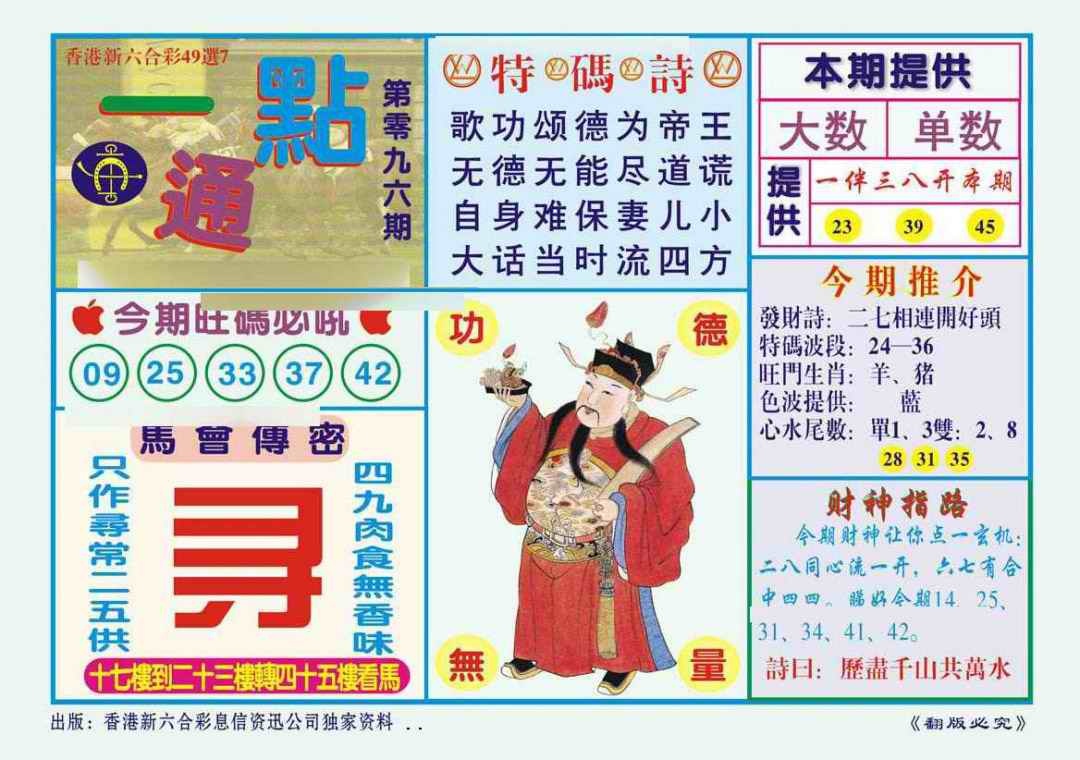 六合彩096期一点通（新图）