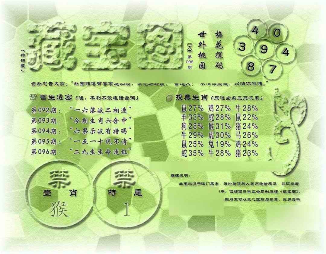 六合彩096期假老藏宝图