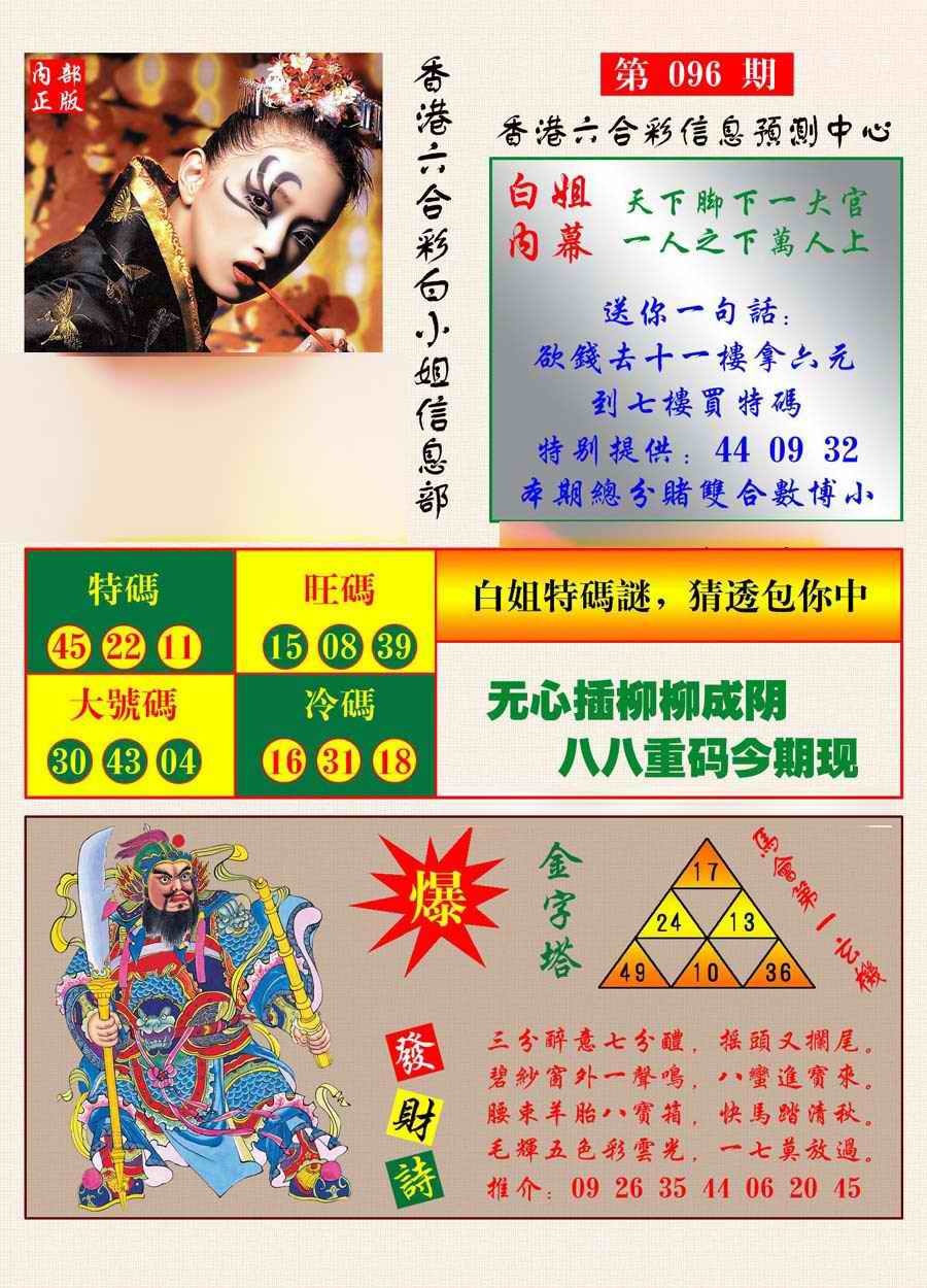 六合彩096期港彩内幕报