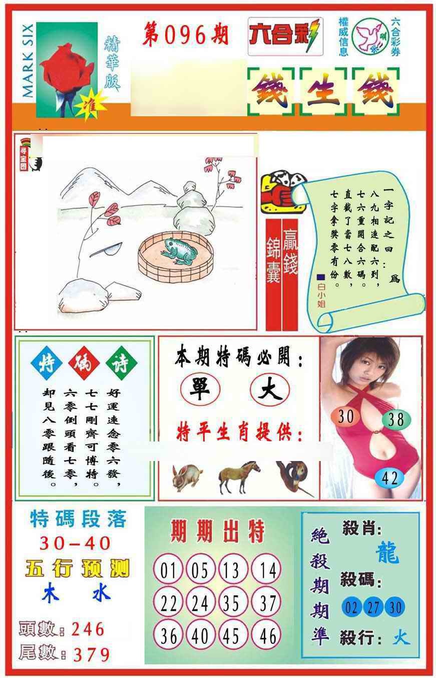 六合彩096期马经钱生钱(新图推荐)