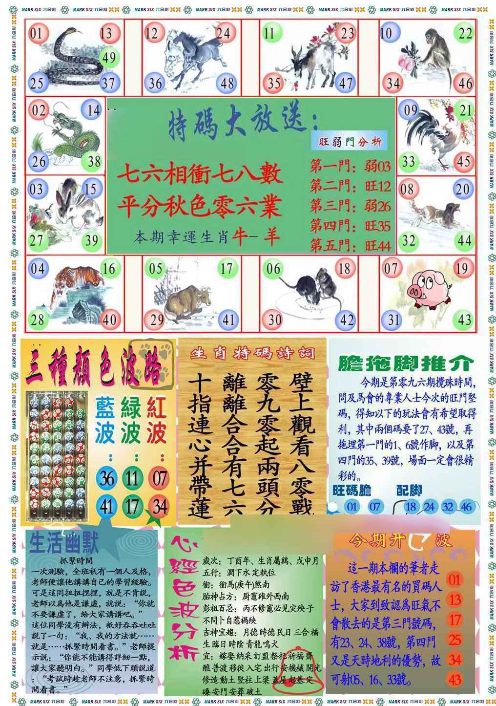 六合彩096期马经心经B(新图推荐)