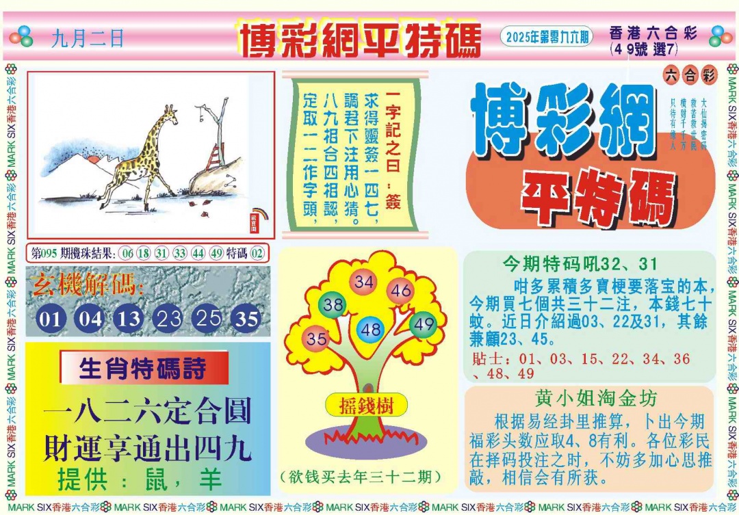 六合彩096期博彩网平特报记录
