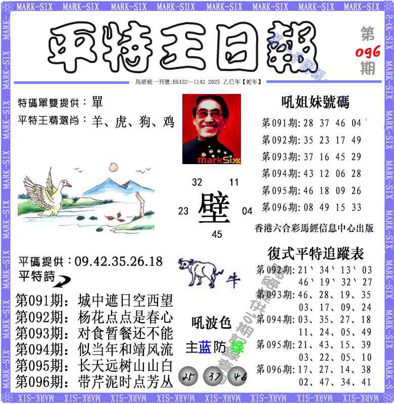 六合彩096期平特王日报（荐）