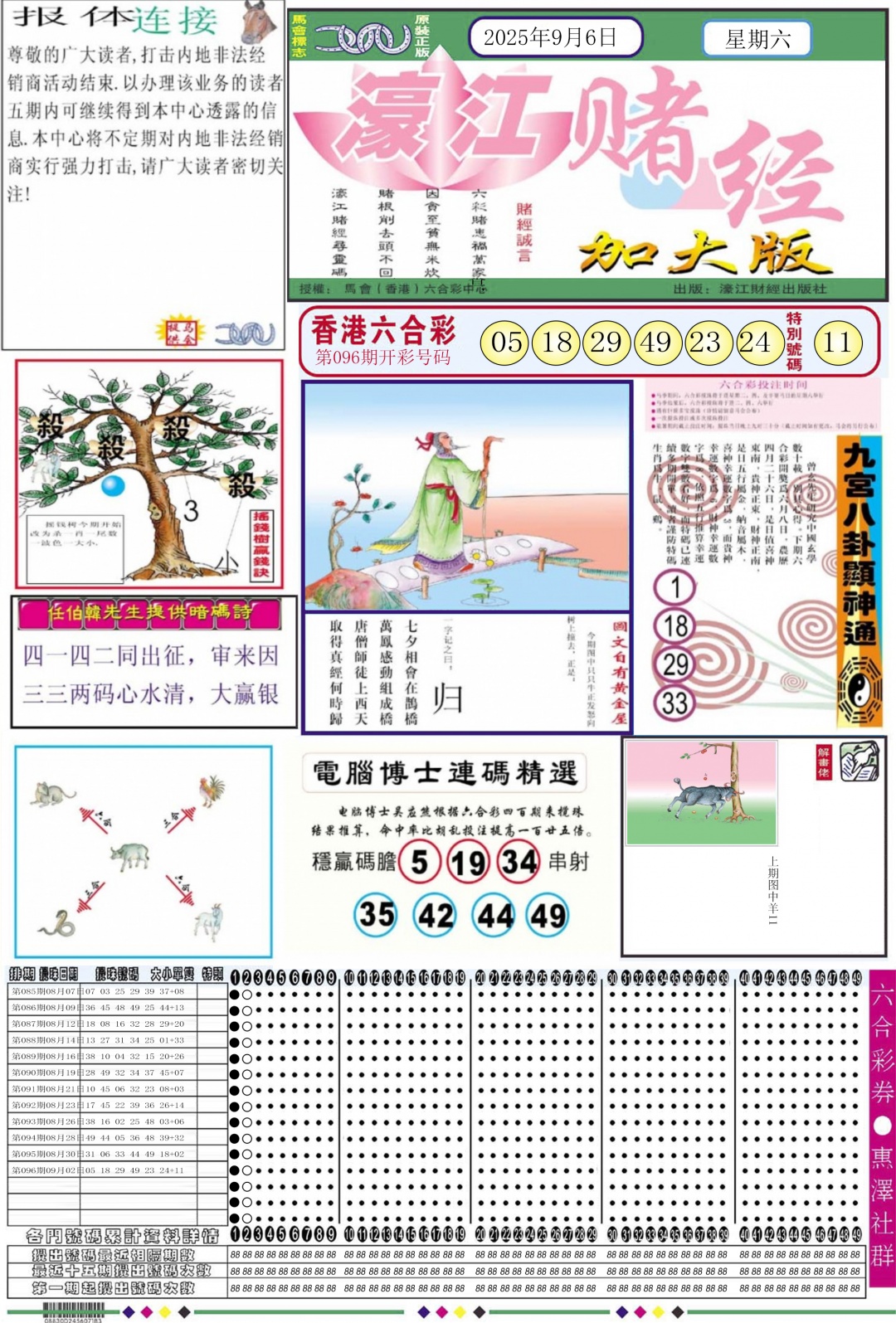 六合彩097期濠江赌经A加大版