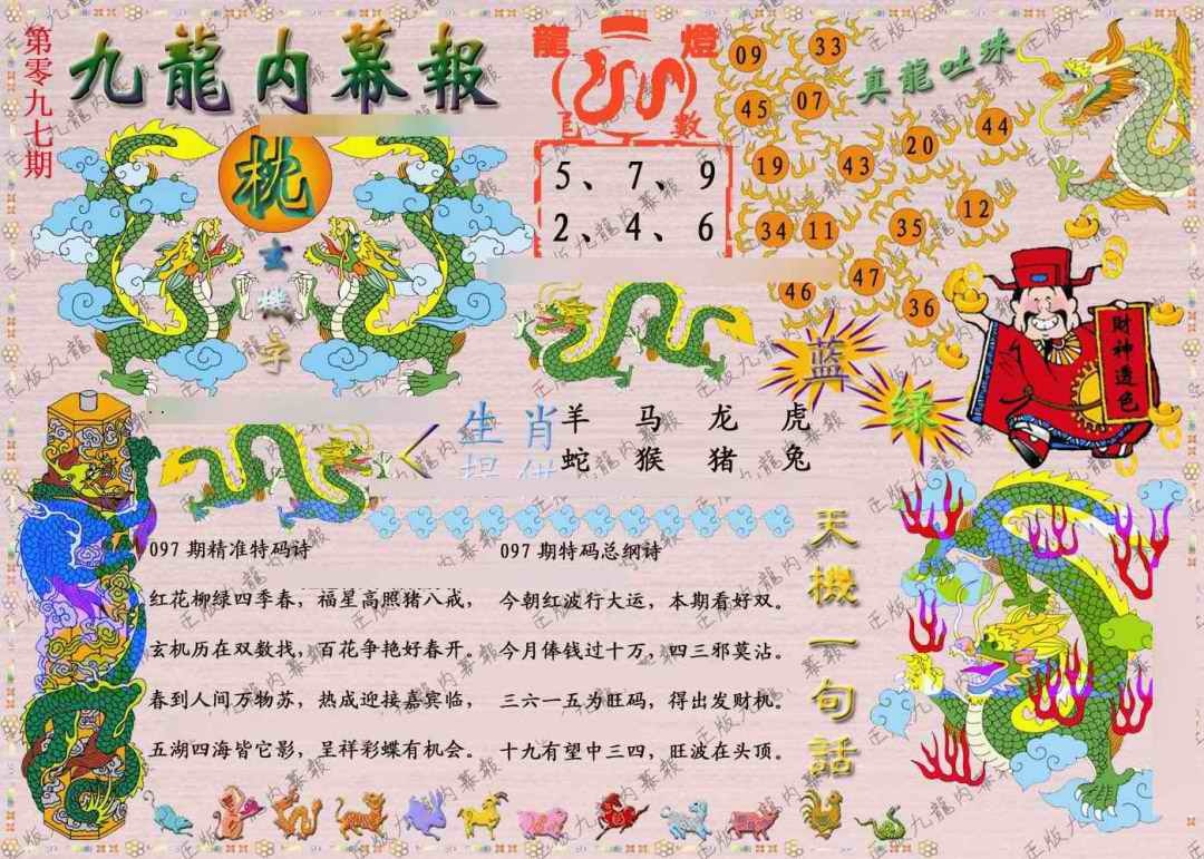 六合彩097期正版九龙内幕报