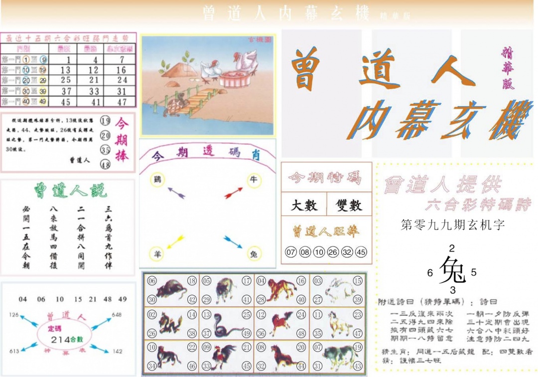 六合彩099期曾道人内幕精华版
