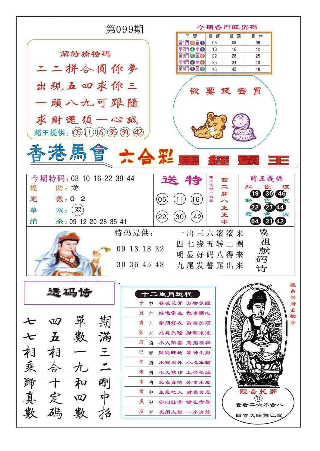 六合彩099期马经霸王