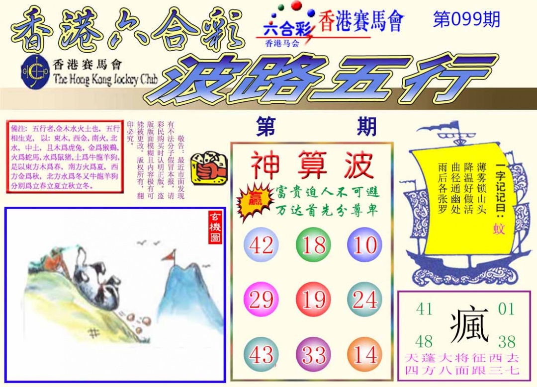 六合彩099期波路五行