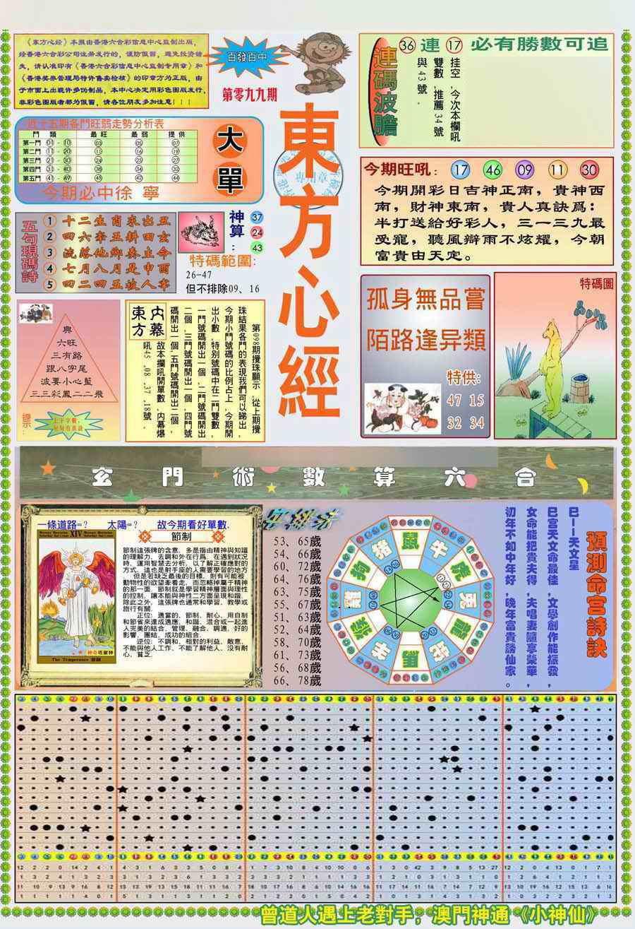 六合彩099期(新版)东方心经A
