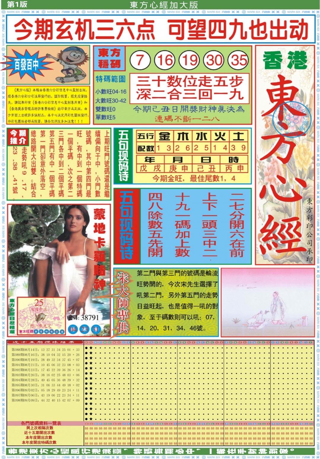 六合彩099期东方心经A加大版