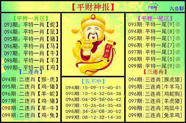 六合彩099期平财神报