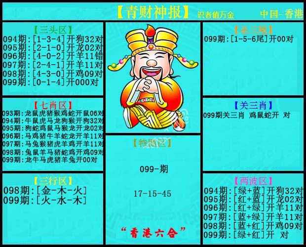 六合彩099期青财神报