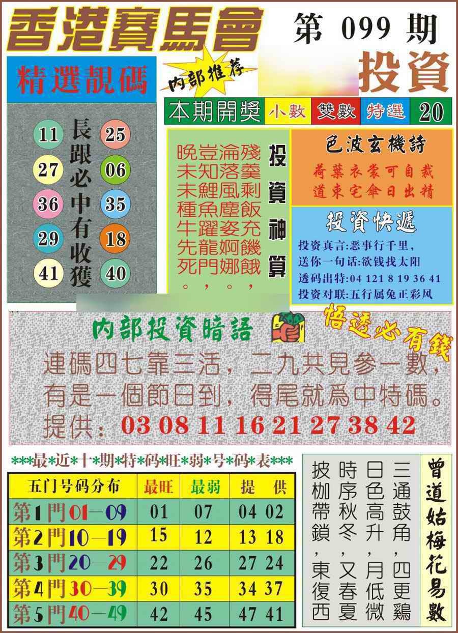 六合彩099期马经投资
