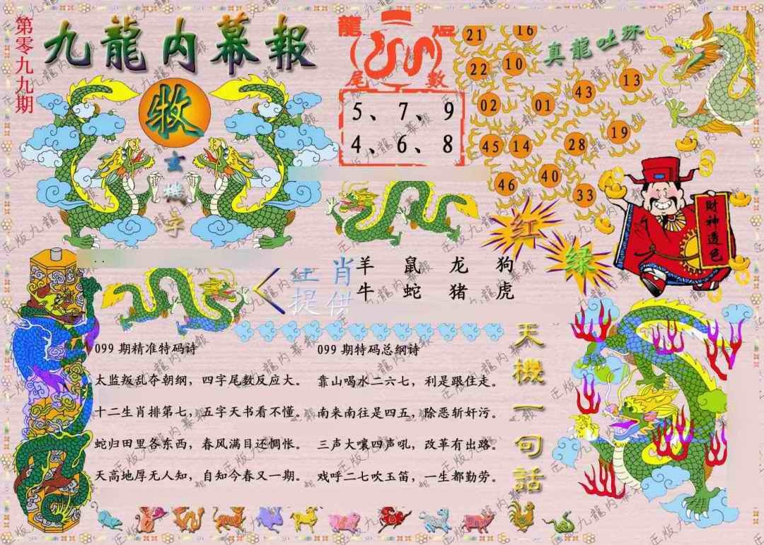 六合彩099期正版九龙内幕报
